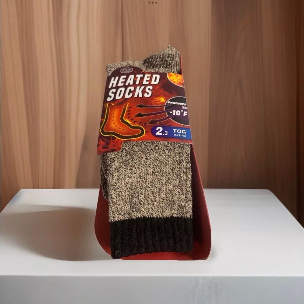 🎄 Men’s Heated Socks (sock size 10-13)-Beige Melange